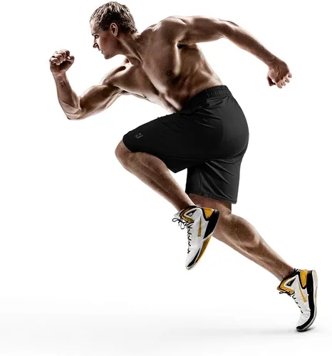 Vista 3 de Roadbox Pantalones cortos de entrenamiento para hombre, atléticos, gimnasio, correr, baloncesto, 7 pulgadas, con bolsillo, para deportes de fitness