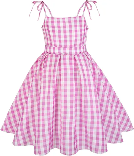 Vista 2 de GZ-LAOPAITOU Girls Pink Cosplay Costume Princess Dress Up Kids Birthday Party Halloween Costume