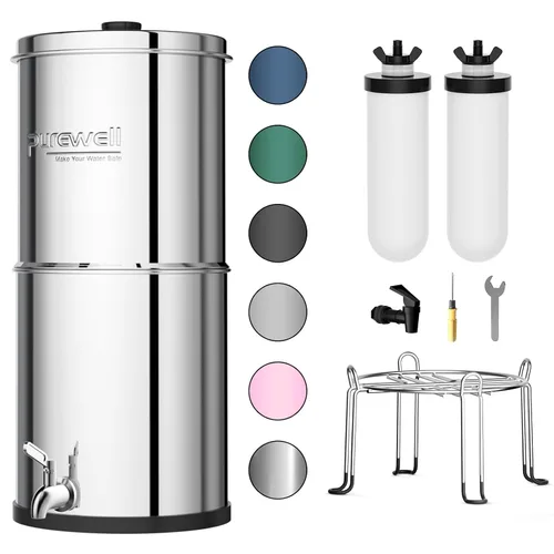 Vista 10 de Purewell Sistema de filtro de agua por gravedad de ultrafiltración de 3 etapas de 0.01 μm, certificación NSF/ANSI 42 y 372, sistema de encimera