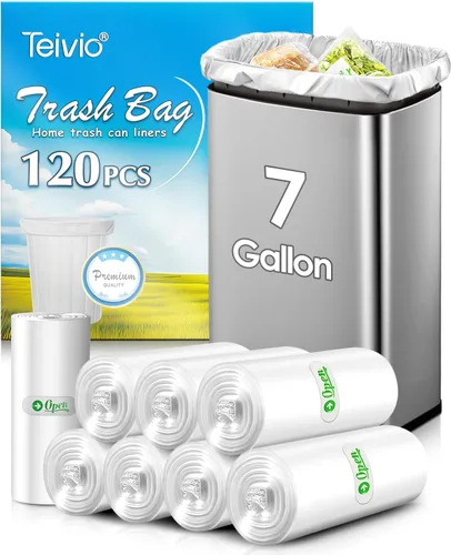 Vista 41 de Bolsas de basura medianas de 10 galones, 40 unidades, bolsas altas de basura para cocina de Teivio, 9 galones 10 galones 11 galones, forros