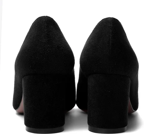 Vista 4 de Zapatos de tacón medio grueso para mujer, con puntera puntiaguda, de 2.5 pulgadas