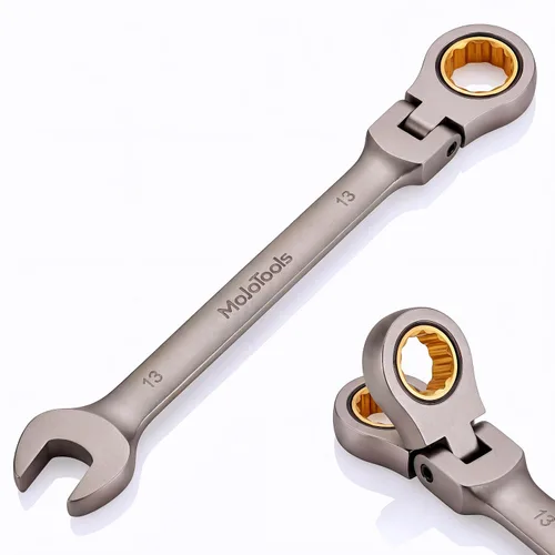 Vista 11 de Juego de llaves de trinquete SAE de 15 piezas (1/4 ″ – 1 ″), llaves combinadas de cabeza flexible de 72 dientes, kit de herramientas mecánicas Cr-V