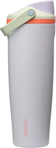 Vista 34 de Botella de agua Owala FreeSip con aislamiento de acero inoxidable con pico de dos vías, pajita incorporada y asa de cubo, fabricada para viajes