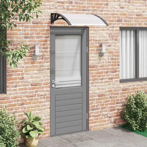 Vista 2 de Toldo para puerta, color negro, transparente, 31.5"x29.5", policarbonato Negro y Transparente