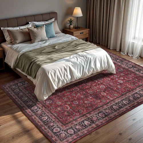 Vista 86 de GLN Rugs Traditional Collection - Alfombra de felpilla lavable a máquina, tradicional lavable, antideslizante, alfombra de felpilla de pelo corto