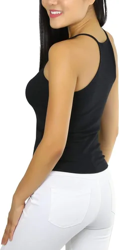 Vista 2 de ToBeInStyle Tops de tirantes de cuello alto para mujer