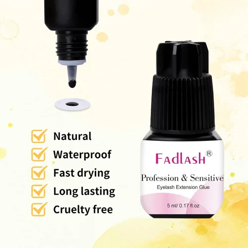 Vista 5 de FADLASH - Pegamento para extensiones de pestañas, extra fuerte, 0.2 fl oz, 1 S, tiempo de secado, 8 semanas de retención de pestañas, pegamento