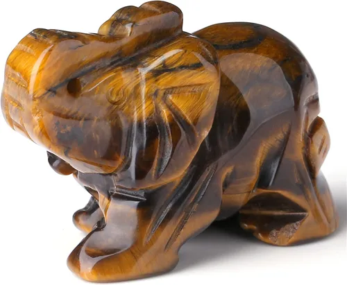 Vista 8 de YATOJUZI - Figura de elefante de cuarzo rosa de 5 cm decorativa, cristal curativo rosa, lindo, natural, tallado a mano, pulido, estatua de gema