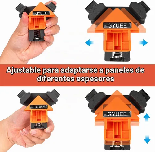 Vista 4 de Abrazaderas angulares de 90 grados, clip de esquina para carpintería, fijador de clip de ángulo recto, juego de 4 herramientas de abrazadera