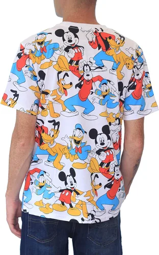 Vista 2 de Disney Team Line Crowd Mickey Donald Goofy Pluto Tee Graphic T-Shirt for Men Tshirt