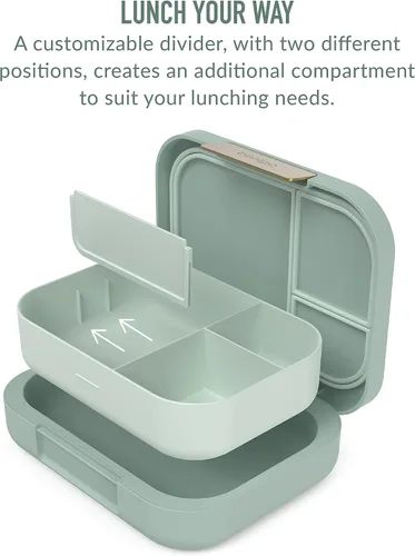Vista 6 de Bentgo® Juego de lonchera moderna estilo Bento, con taza reutilizable (verde menta)