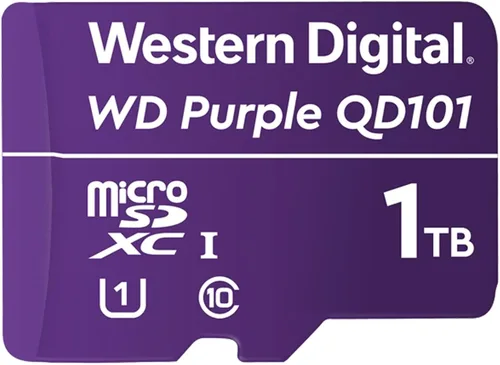Vista 3 de Western Digital SC QD101 Tarjeta MicroSD 64GB WD púrpura cámara de vigilancia WDD064G1P0C
