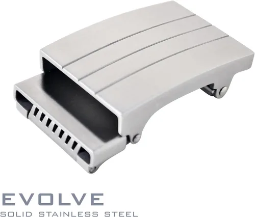 Vista 5 de KORE cinturón de piel de grano grueso con hebilla de acero inoxidable “Evolve”.