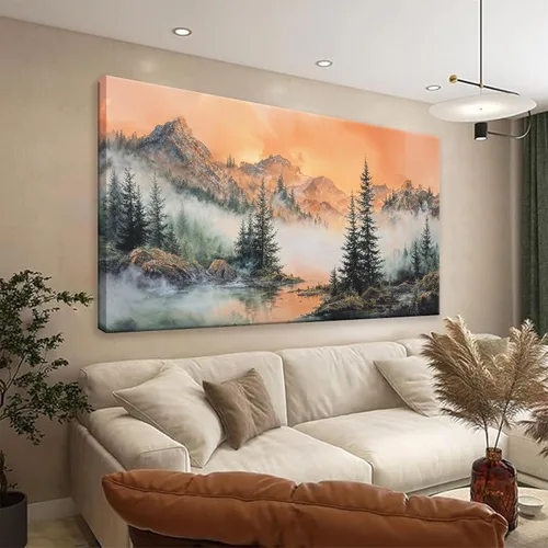 Vista 7 de Tsomzxng Arte Moderno de Lienzo para Decoración de Pared Impresiones de Pinturas Paisaje Dorado del Árbol de la Vida Impresiones de Pintura