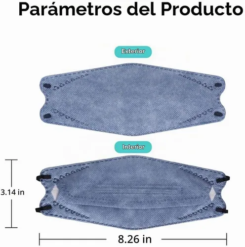 Vista 5 de 100 máscaras KF94, envueltas individualmente, tipo pez 3D, para adultos, mascarilla protectora de 4 capas