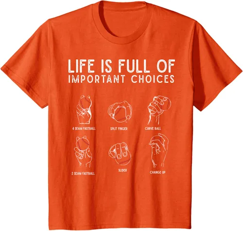 Vista 38 de Tipos de béisbol Pitches Life Choices Jugador Camiseta