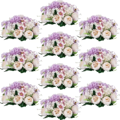 Vista 19 de Bolas de flores artificiales para centros de mesa: 2 piezas de rosas rojas para centros de mesa, arreglos florales, centro de mesa para bodas