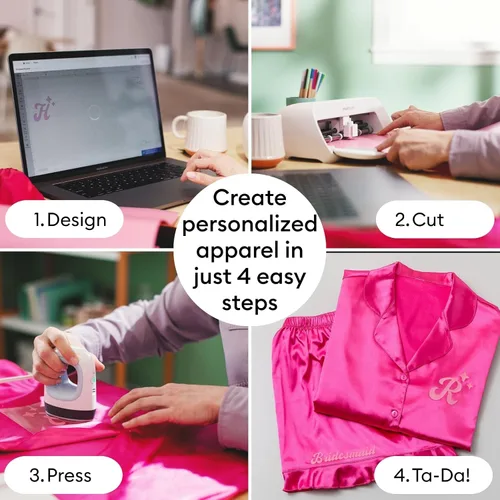 Vista 6 de Cricut Joy Xtra Cutting Machine - Paquete de fabricación de camisetas con mini prensa térmica EasyPress, incluye materiales inteligentes para Combo