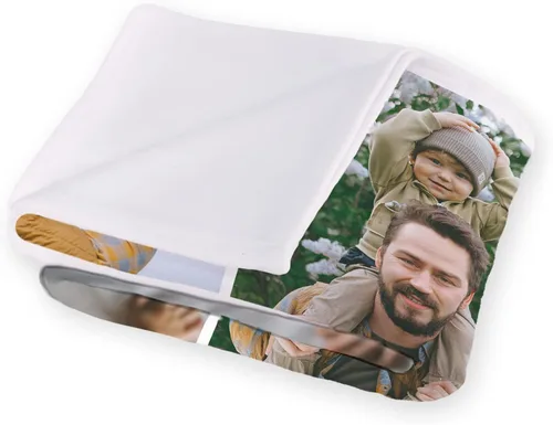 Vista 3 de FrameStory Manta personalizada con fotos y texto, totalmente personalizable con tus fotos y mensajes, manta de forro polar suave y suave, 30 x 40
