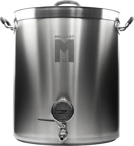 Vista 12 de Northern Brewer - Hervidor de cerveza de acero inoxidable MegaPot con marcas de volumen (8 galones con válvula)