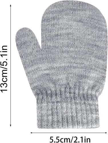 Vista 2 de ONESING 5 pares de manoplas para niños pequeños guantes de invierno negros para niñas y niños - Manoplas cálidas para recién nacidos