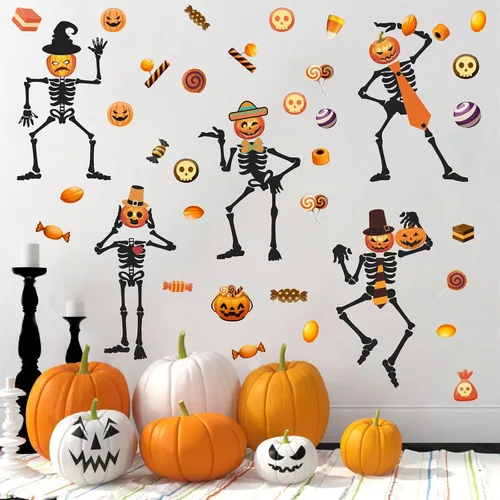 Vista 11 de 5 carteles de metal de Halloween para patio, decoraciones al aire libre, arte de metal negro, estacas de patio, esqueleto reutilizable, letrero