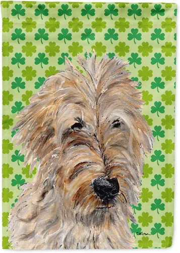 Vista 326 de Caroline's Treasures SS4442GF Affenpinscher Bandera de jardín con retrato de trébol del día de San Patricio para buzón, bandera decorativa