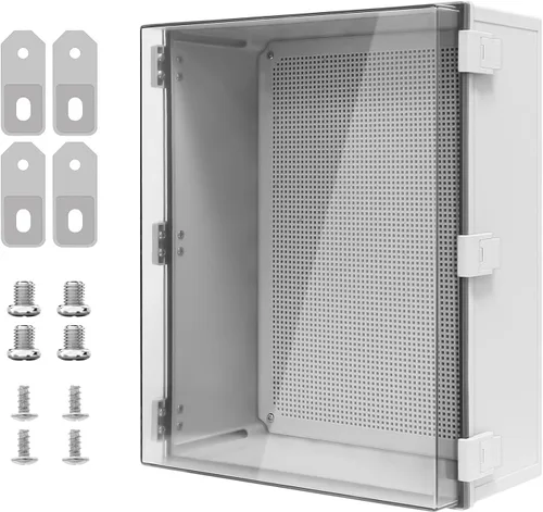 Vista 13 de Caja de derivación de plástico ABS IP65 a prueba de polvo e impermeable, recinto universal para proyectos eléctricos con carcasa bisagra gris