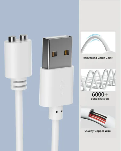 Vista 4 de Cable de carga magnético USB DC de 0.197 in, cable de carga de repuesto, 2.6 pies (0.197 in/0.2 pulgadas)
