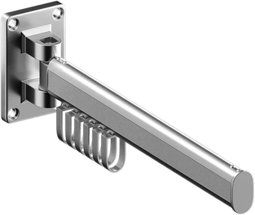 Vista 10 de YSUEFIJO Perchero de ropa montado en la pared, estante retráctil para secar ropa, estante plegable para colgar ropa, estante para ropa que ahorra