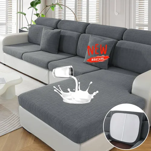 Vista 31 de MAXIJIN Fundas impermeables para cojín de sofá Fundas elásticas para asiento de sofá Fundas lavables, Fundas seccionales para cojines de exterior