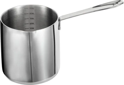 Vista 10 de IMEEA Calentador de mantequilla de 10 oz / 10.1 fl oz de una sola porción de leche y salsa sartén de calefacción 18/10 de acero inoxidable de tres