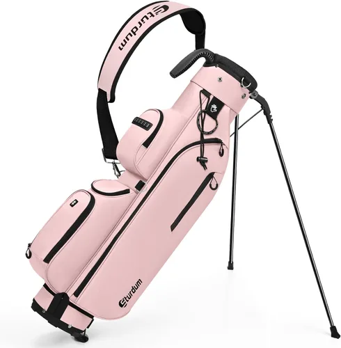 Vista 10 de Bolsa de golf con soporte, ligera, Par 3, con divisores de 3 vías, Oxford 900D resistente a la intemperie, 1.7kg, compacta pero espaciosa