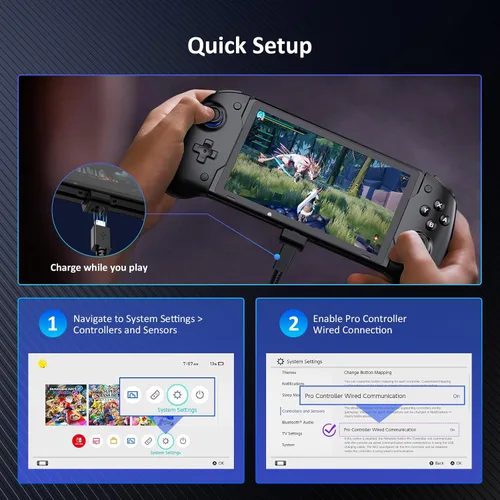 Vista 8 de NexiGo Gripcon de efecto Hall (sin deriva, sin zona muerta) con joystick de detección Hall para Nintendo SwitchSwitch OLED, modo de mano ergonómico