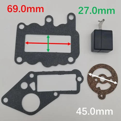 Vista 2 de Carburador con kit de flotador para fueraborda Johnson Evinrude 9.5 BRP OMC 382048 1964 1965 1966 1967 1968 1969 1970 1971 1972 1973 1973 23-086