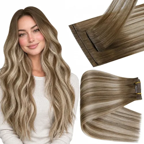 Vista 28 de Full Shine Extensiones de cabello sin costuras de inyección con clip