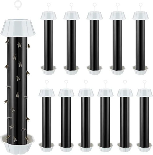 Vista 8 de Qualirey Trampas para moscas para colgar en interiores y exteriores, trampa para moscas de fruta, mosquitos pegajosos para insectos domésticos, 10 x