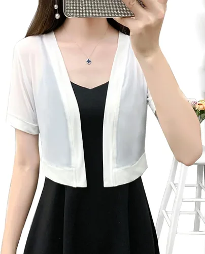 Vista 4 de Malarocoby Chaqueta de gasa para mujer chal de vestir tipo bolero