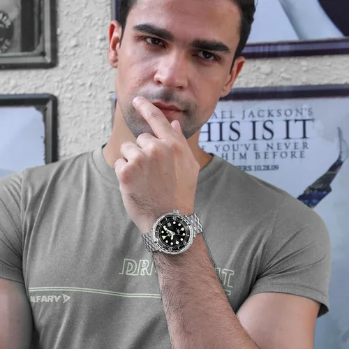 Vista 7 de ADDIESDIVE Relojes de buceo para hombre 1.870 in reloj de pulsera automático Nh35 impermeable 300 M luminiscente Chromalight Dial My-H5