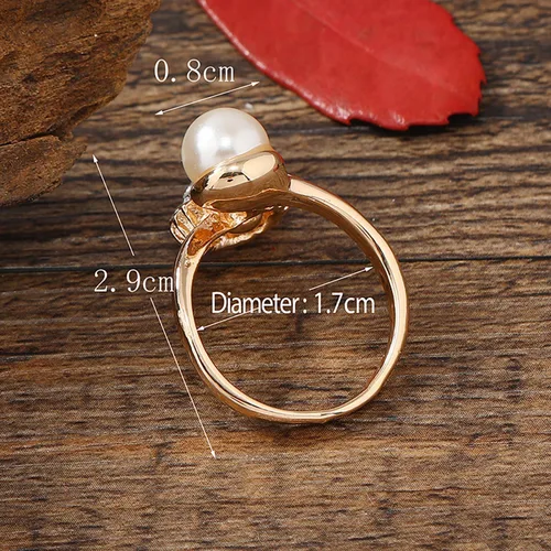 Vista 6 de Anillo de perlas para mujer, anillos de perlas apilables ajustables, anillo de perlas abiertas, anillo de perlas de personalidad de moda, vestido
