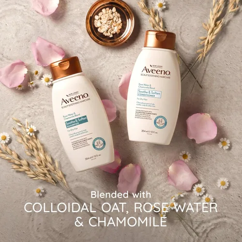 Vista 5 de Aveeno - Champú con mezcla de agua de rosas y manzanilla, Conditioner, NA