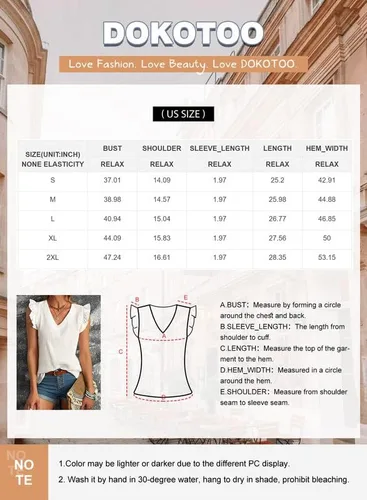 Vista 6 de Dokotoo Camisetas sin mangas con volantes y cuello en V para mujer 2023