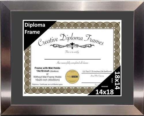 Vista 15 de Creative Picture Frames Carnegie - Marco de diploma de acero inoxidable con acabado de acero inoxidable de 6 x 8 pulgadas con caballete de vidrio