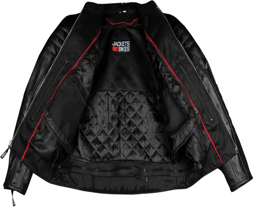 Vista 2 de Revolt - Chaqueta de motocicleta para hombre, piel de búfalo natural, armadura CE, ventilación, crucero, motorista, turismo, negro, talla XXL Marrón
