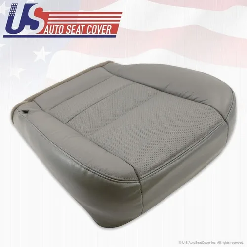 Vista 7 de 2002 a 2007 para Ford F-250 F-350 Lariat Cubierta de asiento de cuero gris perforado
