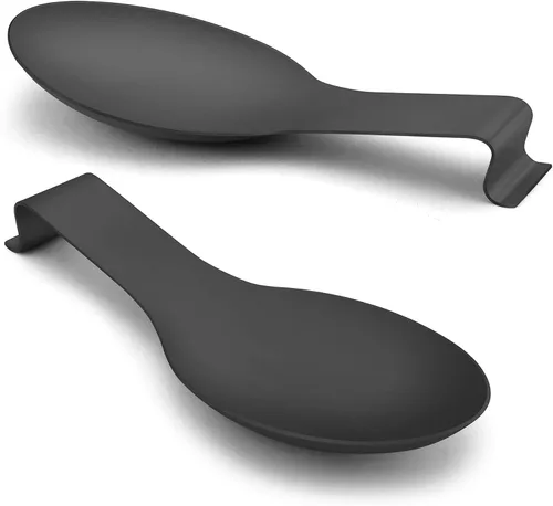 Vista 8 de LIANYU Soporte para cuchara negro para encimera de cocina, espátula de acero inoxidable, soporte para utensilios de cuchara y cucharón apto