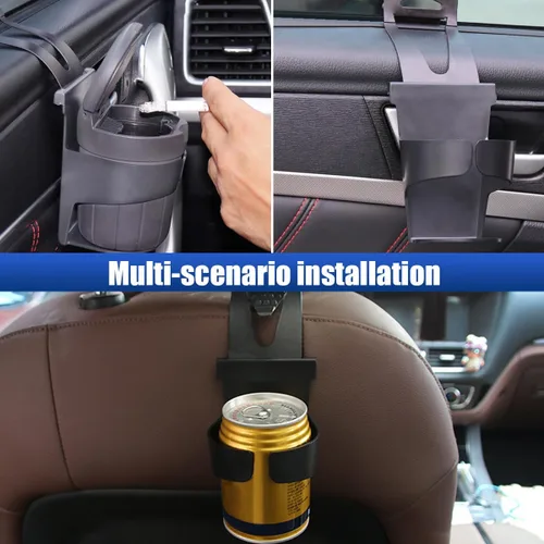 Vista 5 de Portavasos colgante para automóvil, respaldo de asiento de automóvil, organizador de botellas de agua, contenedor organizador de botellas de agua