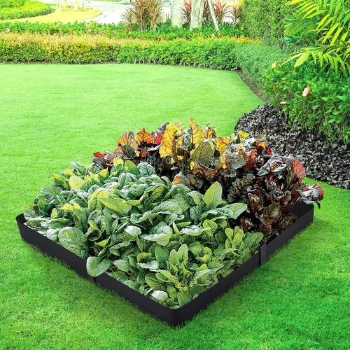 Vista 9 de TMEE Borde de jardín con bordes de jardín, tiras de 46 pulgadas, martillo de 8 pulgadas de profundidad en bordes de metal para paisajismo con clips