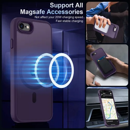 Vista 378 de MOCCA - Funda magnética resistente para iPhone XR de 6.1 pulgadas, compatible con MagSafe, funda con protección contra caídas de grado militar