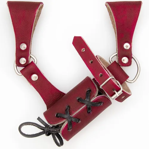 Vista 13 de Armory Replicas™ - Rana espada de cuero hecha a mano – Disfraz medieval LARP hebilla ajustable y cinturón de arma con cable soporte